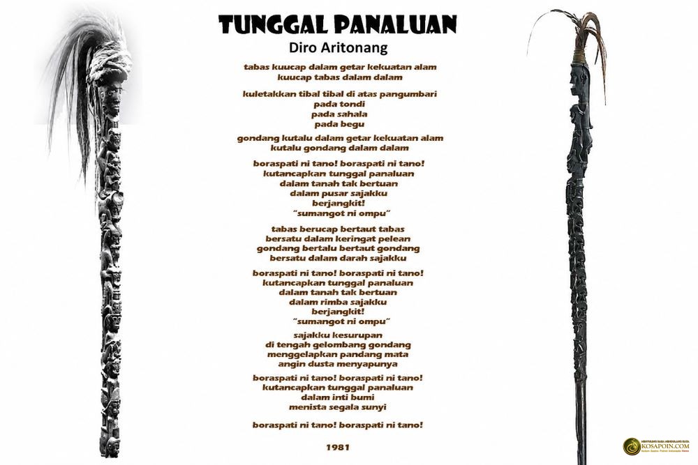tunggal panaluan puisi diro aritonang