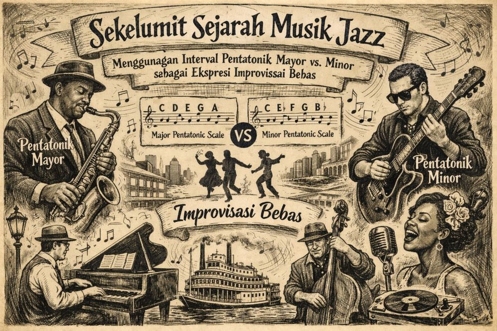 Sekelumit Sejarah Musik Jazz Mengggunakan Interval Pentatonik Mayor vs. Minor sebagai Ekspresi Improvisasi Bebas