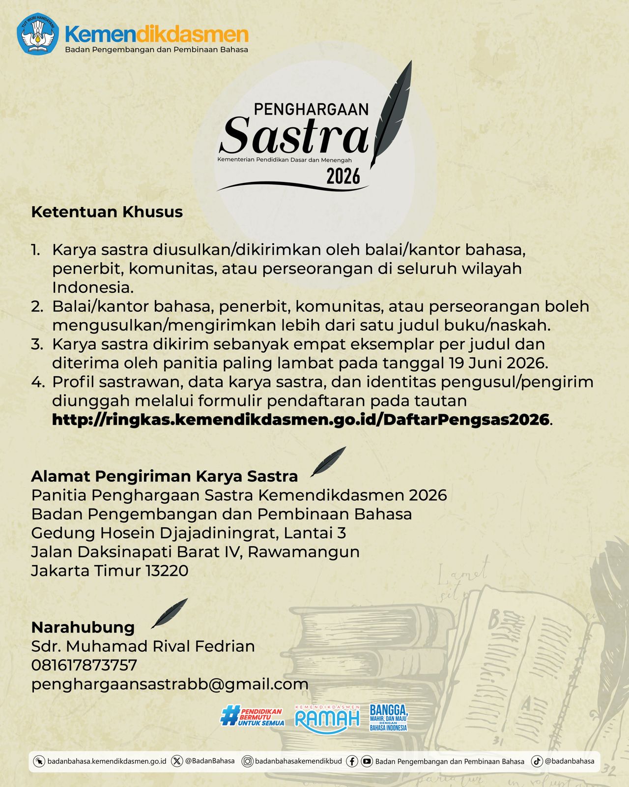 PENGHARGAAN SASTRA 1