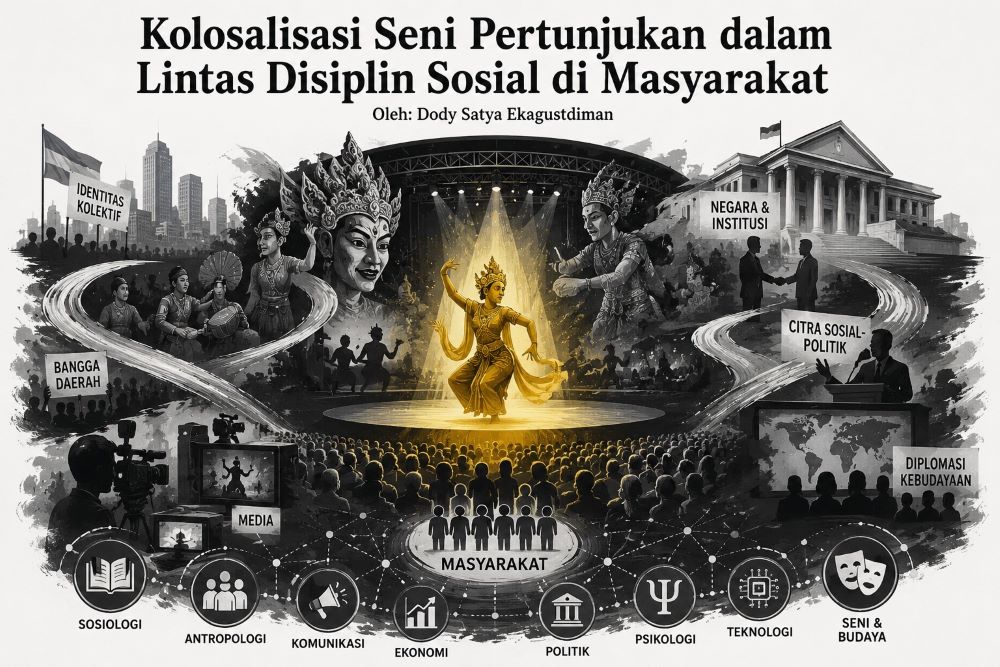 KOLOSALISASI SENI PERTUNJUKAN DALAM LINTAS DISIPLIN SOSIAL DI MASYARAKAT