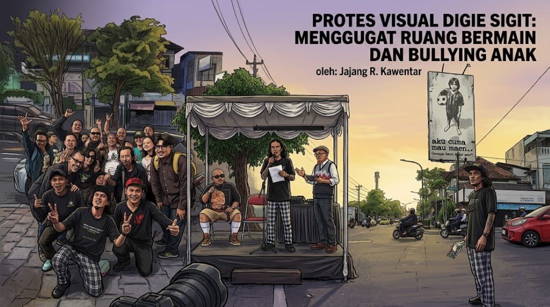 PROTES VISUAL DIGIE SIGIT MENGGUGAT RUANG BERMAIN DAN BULLYING ANAK